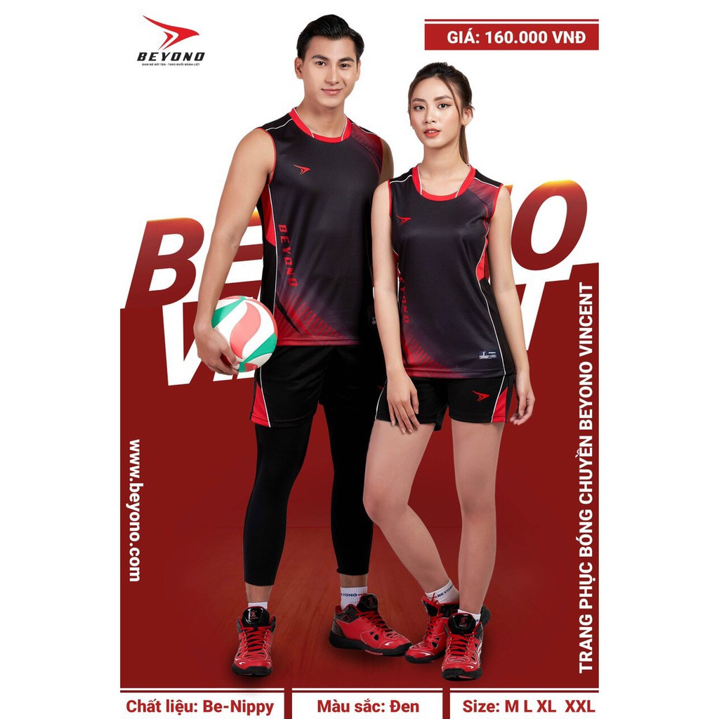 [Miễn phí in tên] Bộ bóng chuyền nam nữ chính hãng Beyono 4 màu