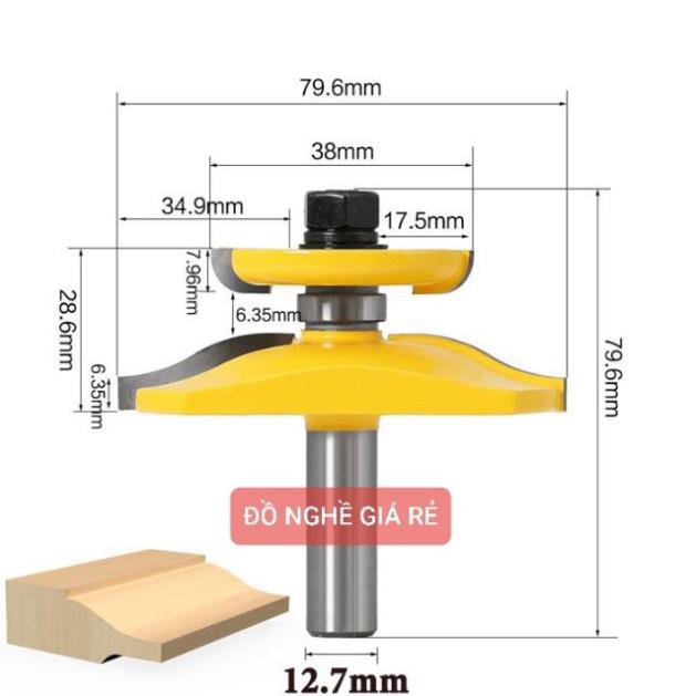 Bộ Mũi Phay Gỗ Ghép Ván Cánh Tủ Bếp_Bộ mũi soi gỗ đánh mộng dày 17-22mm (DCG)