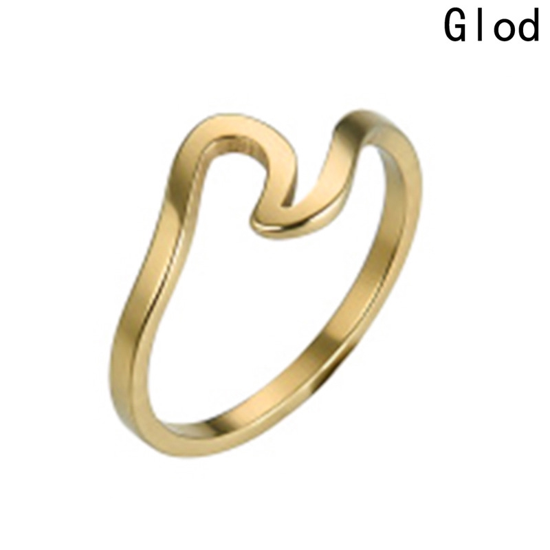 Nhẫn mạ vàng hồng kiểu dáng gợn sóng phong cách Hàn Quốc thời trang