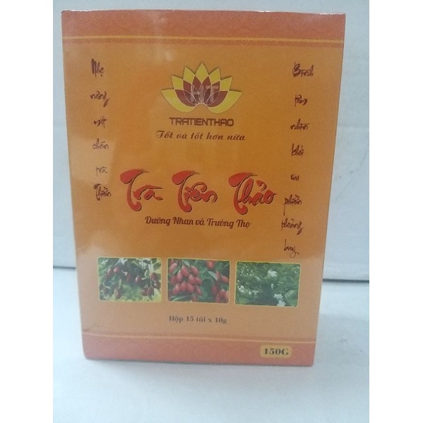 Hộp Trà Thảo Mộc Dưỡng Nhan Và Trường Thọ Tăng Cường Đề Kháng Làm Sạch Mạch Máu Hộp 250gr ( Tặng trà tiên Thảo)