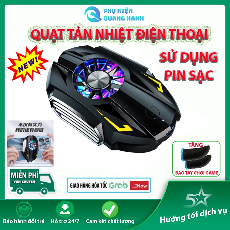 Quạt tản nhiệt điện thoại MẪU MỚI 2022, QH-01 , Sử dụng Pin sạc, giúp giảm nhiệt độ cho mọi điện thoại