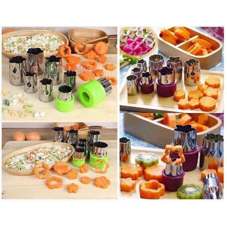 Bộ khuôn cắt tỉa rau củ quả - Bộ dụng cụ tạo hình củ quả 8 món- br00346