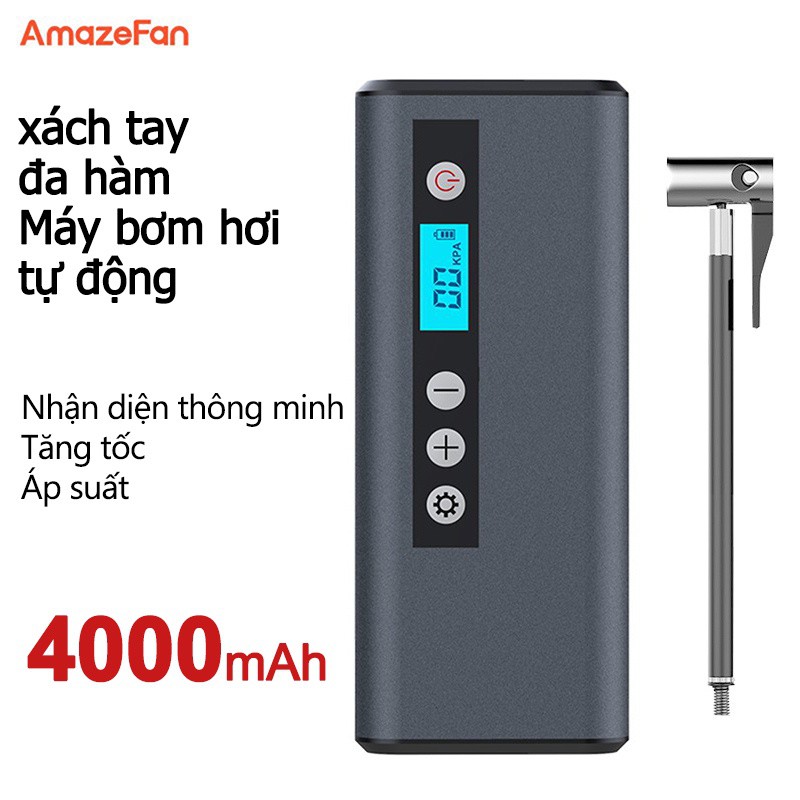 AmazeFan Máy Bơm Lốp ô tô Mini 12v Thiết Bị Bơm Hơi Bánh Xe Độc Đáo Bơm Xe đạp Di động không dây CQB-103