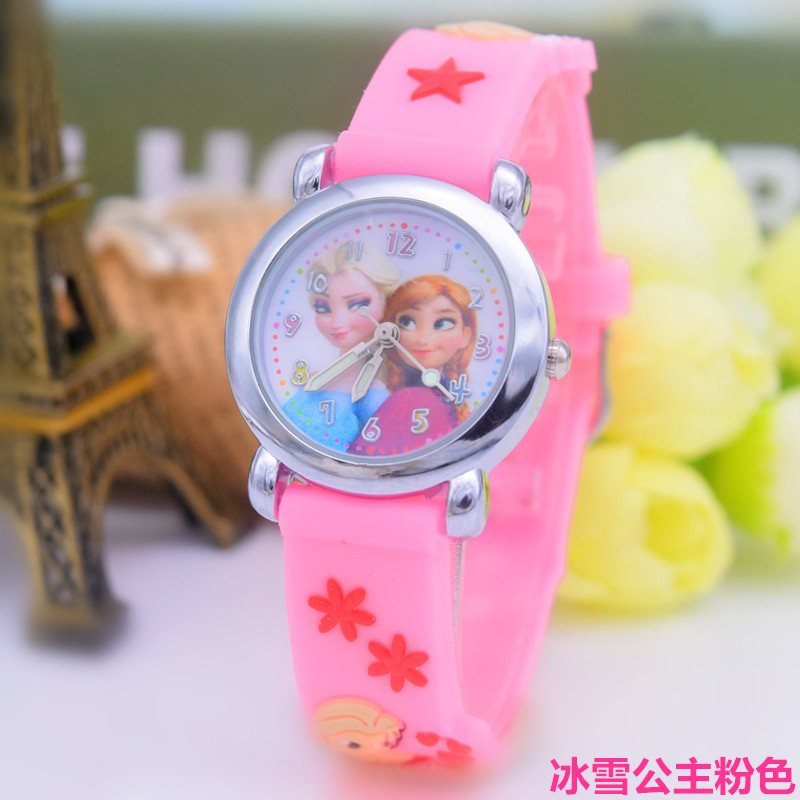 Đồng hồ đeo tay hoạ tiết Hello Kitty/công chúa Elsa đáng yêu chống nước dành cho trẻ em
