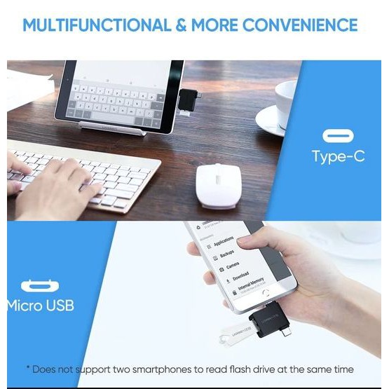 Đầu chuyển Micro USB / USB-C OTG sang USB 3.0 Ugreen 30453