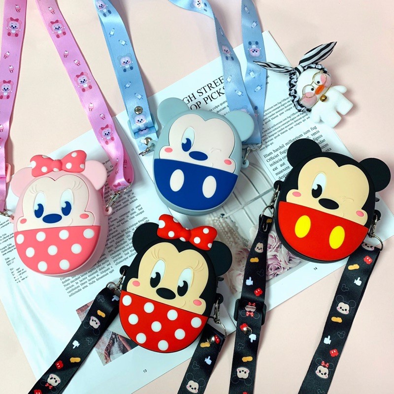 ❤️🧚‍♂️ Túi đeo chéo Mickey phiên bản mới ❤️🧚‍♂️ Túi đeo chéo silicon dễ thương cho bé gái ❤️❤️