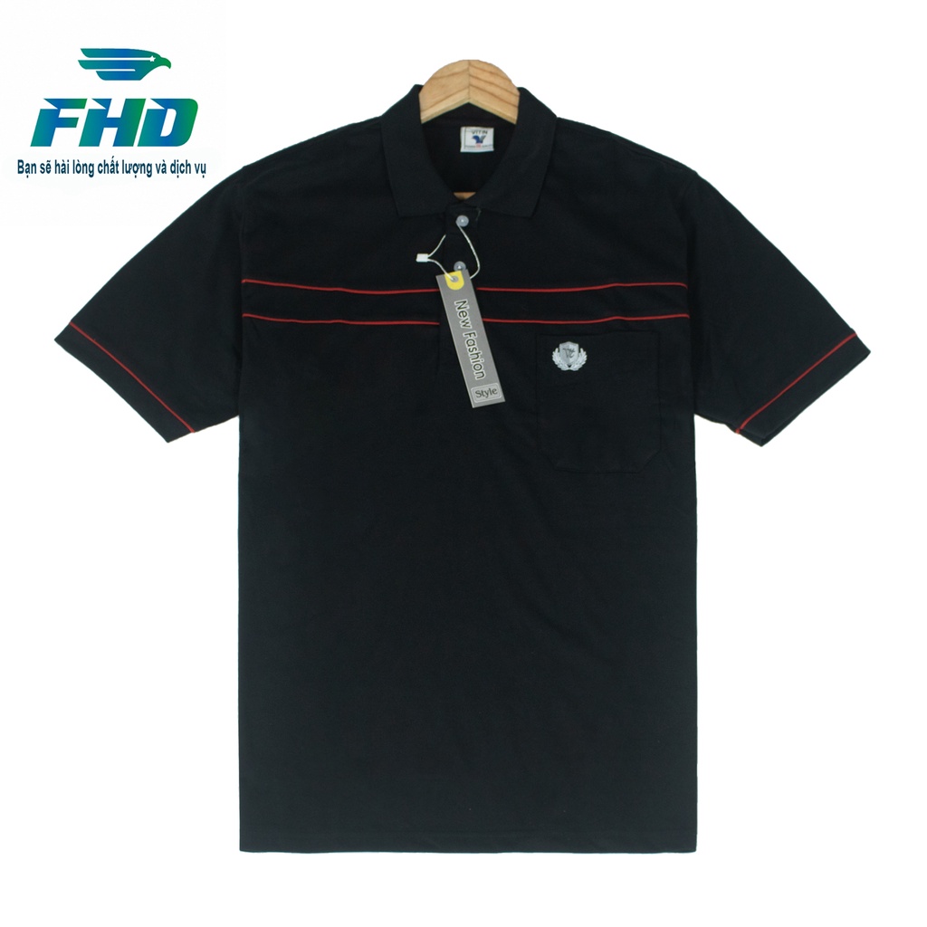 Áo thun ngắn tay có cổ trung niên chất cotton dày dặn và nhiều màu dễ phối đồ FHDA001
