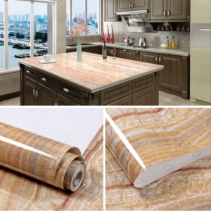 Decal dán tường ĐÁ VÀNG VÂN LỚN KHỔ 60CM nhiều mẫu (giá 1m dài)