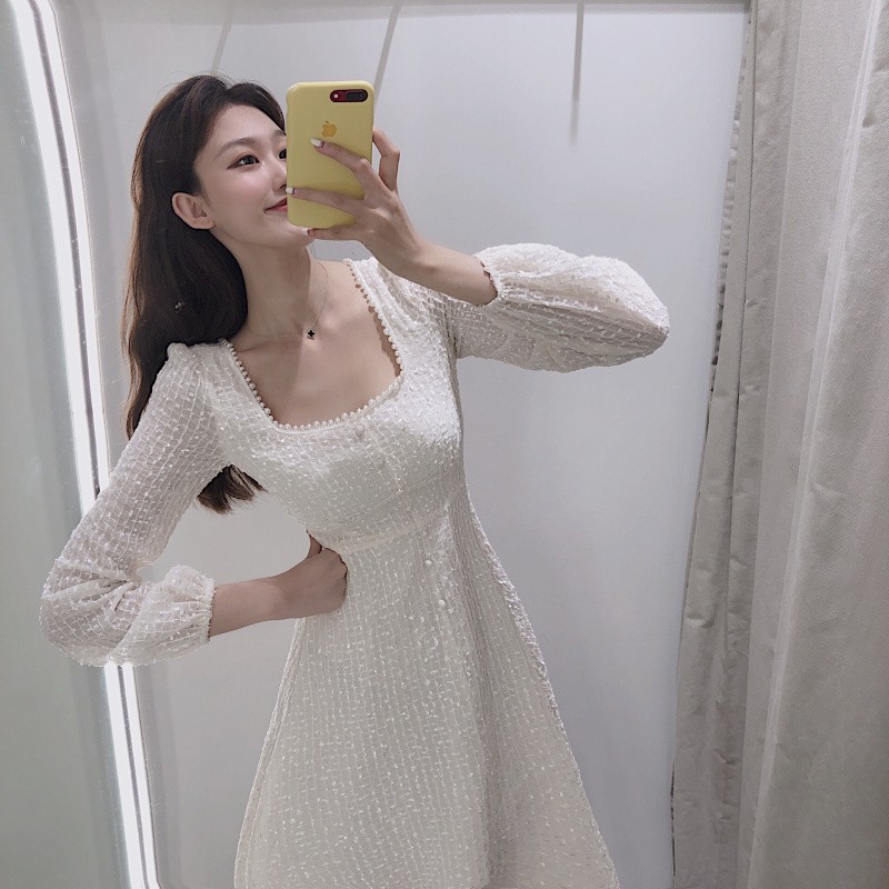 Đầm dáng dài xòe tay dài Emilyshop