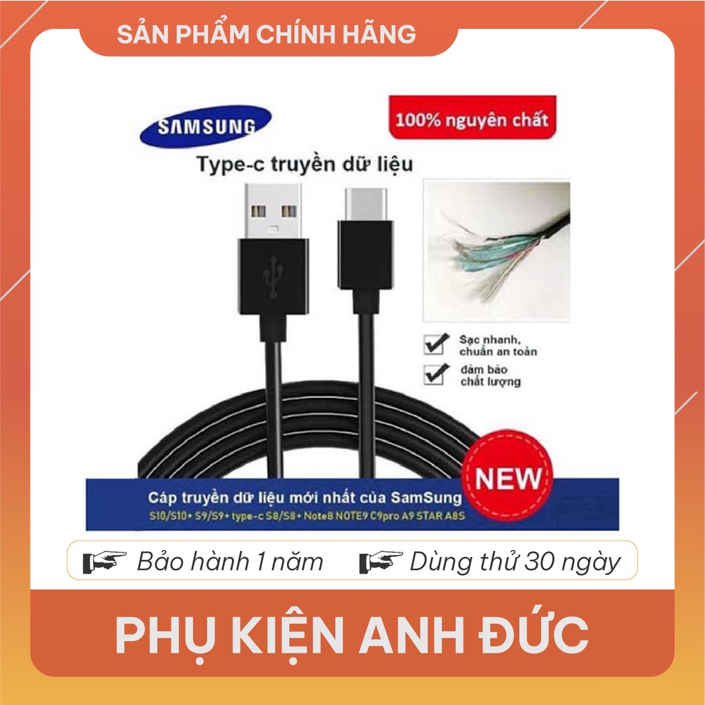 Dây Cáp sạc nhanh Type-C Samsung bảo hành 12 tháng Cáp samsung s8 s9 note 8 note 7 s8 plus s9 plus S10 S10Plus C9Pro