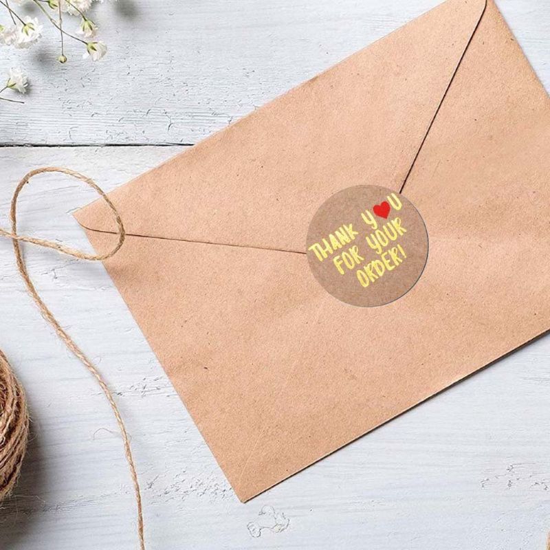 Bộ 500 nhãn dán in chữ Thank You For Your Order chuyên dụng trang trí tiệc cưới