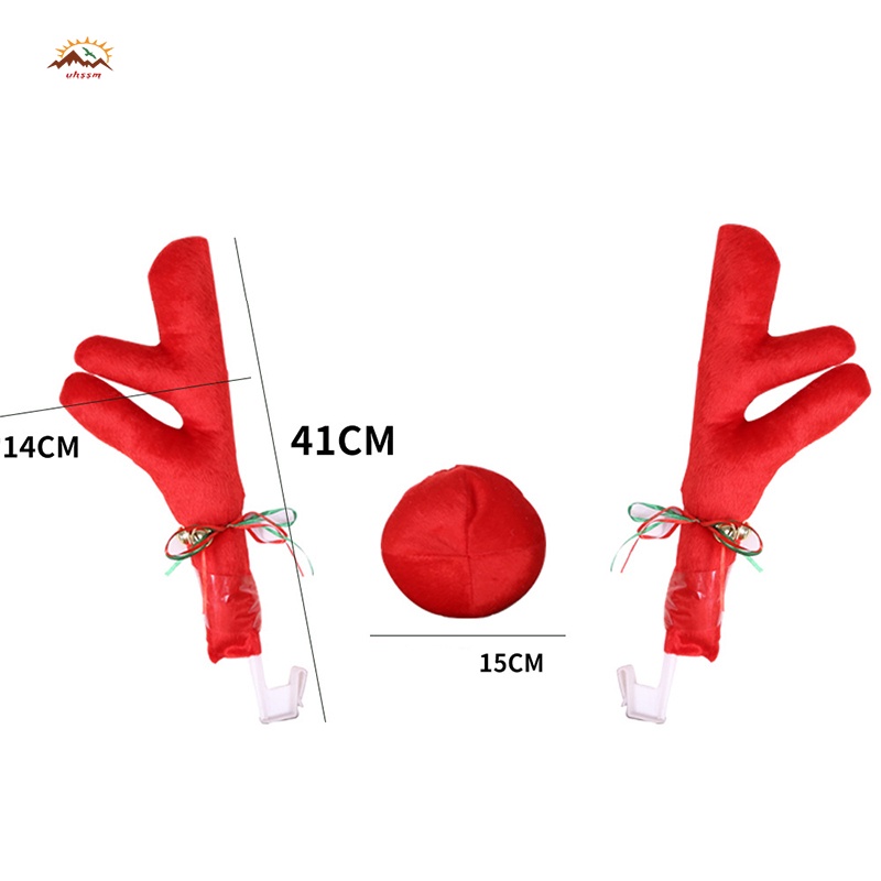 Tuần Lộc Mũi Đỏ Dễ Thương Dùng Để Trang Trí Xe Hơi / Xe Tải / Trang Trí Giáng Sinh