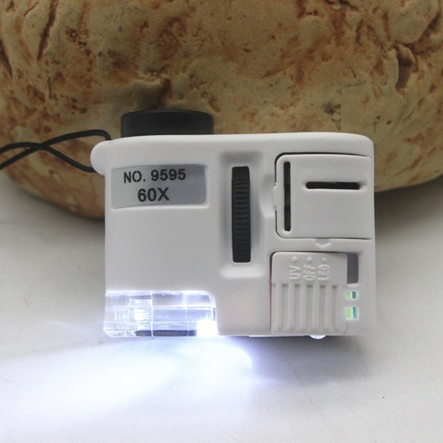 Kính lúp cầm tay 60X Kính hiển vi bỏ túi nhỏ Máy dò tiền tệ Loupe
