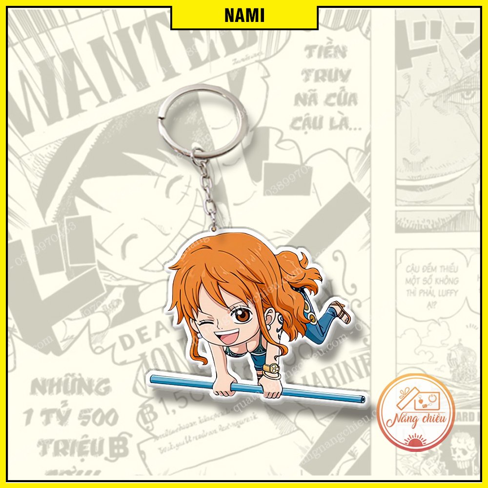 Móc Khóa Dày In Sắc Nét 2 Mặt Chibi Onepiece Luffy, Zoro, Nami, Ace, Law ☘️Quà Tặng Nắng Chiều☘️