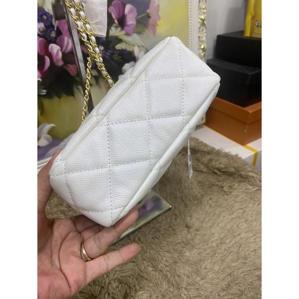 Túi xách trắng nhũ size 18