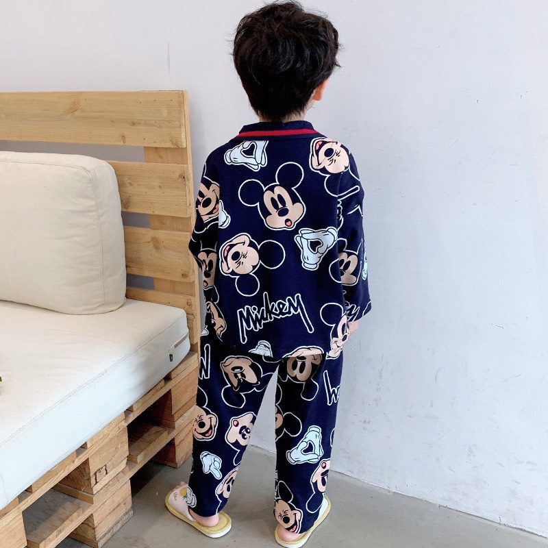 ST20238 - Bộ pyjama cotton bé trai mùa thu hàng nhập