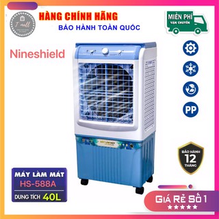 Quạt điều hòa HS-588A tặng 2 bình đá khô có bánh xe , Bảo hành 12 tháng