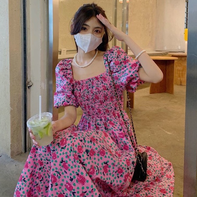 Đầm Voan Hoa Thời Trang Mùa Hè Pháp Hàng Mới Dành Cho Nữ 2022