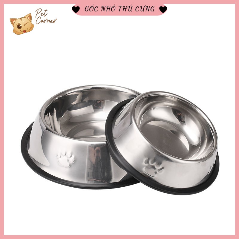 [Siêu bền] Bát ăn Inox cho chó mèo, có đế cao su chống trơn trượt