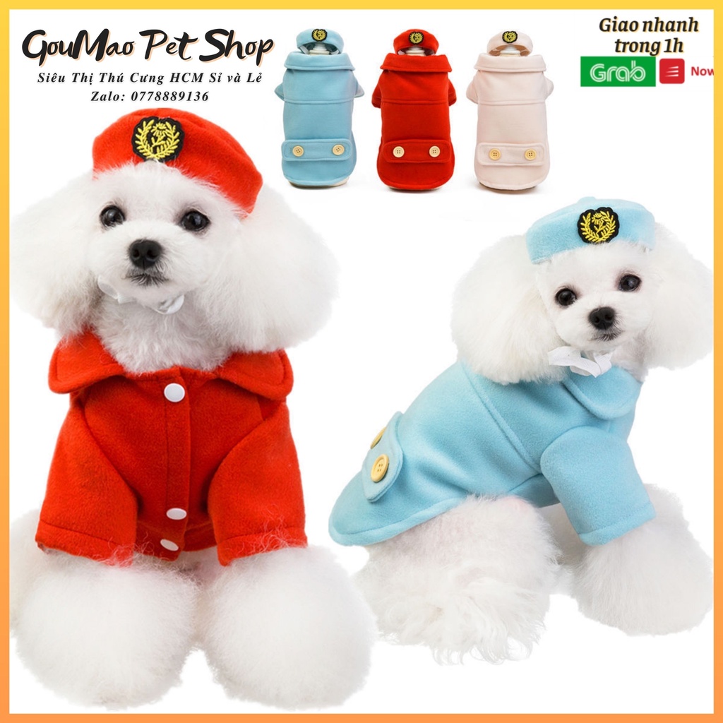 [Ảnh thật] Áo khoác + nón chất nỉ siêu đẹp dành cho chó mèo - goumao pet