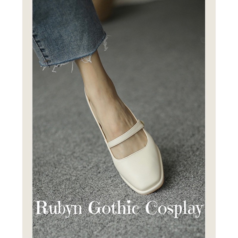 [Sẵn]  Giày Lolita Retro Cao Gót Tiểu Thư Vintage ( Đen và Trắng sữa ) Size 35 - 40