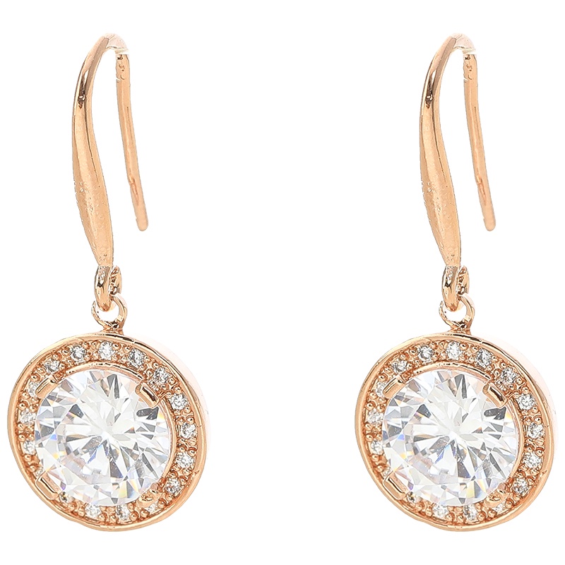 [Jiudoulan] Bông Tai Tròn Đính Đá Zircon Thời Trang Dành Cho Nữ