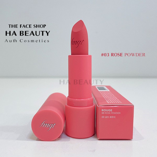 Son lì dưỡng siêu mịn có nhiều màu trẻ trung sang trọng môi quyến rũ The Face Shop fmgt Rouge Powder Matte 3.2g