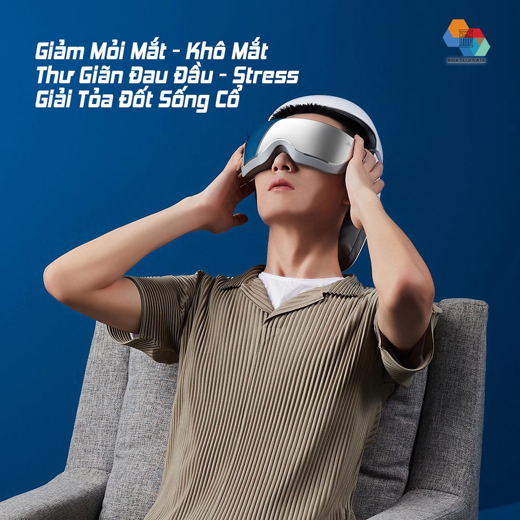 Máy massage mắt, cổ và đầu 3 trong 1 Xiaomi Momoda SX-315, kết nối App, âm nhạc bluetooth, xoa bóp túi khí, mát xa nhiệt