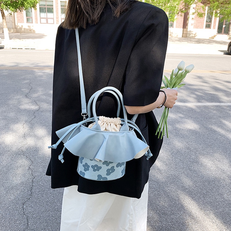 Túi Đeo Vai Phối Ren Phong Cách Hàn Quốc Thời Trang Cho Nữ