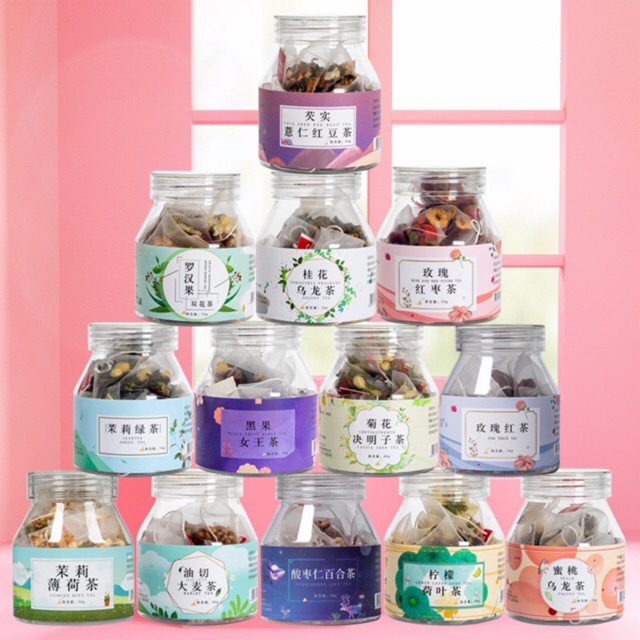 Trà hoa túi lọc hoa hồng hoa cúc hoa nhài táo tàu