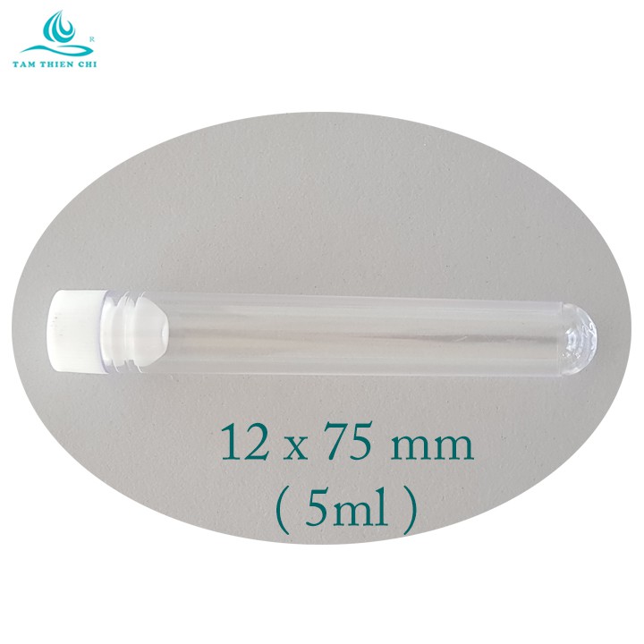 Ống nghiệm nhựa 5ml PS màu trắng có nắp 2 tầng không nhãn HTM túi 500 cái TTC