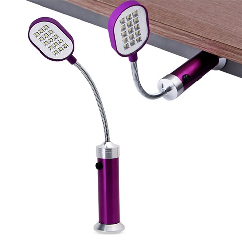 Đèn 15 bóng led đứng siêu sáng hút hít nam châm dẻo uốn cong gắn tường để bàn học đọc sách làm việc dùng pin AAA /18650