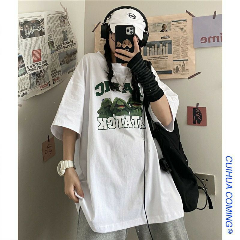 áo thun nữ form rộng unisex oversize ba chú ếch