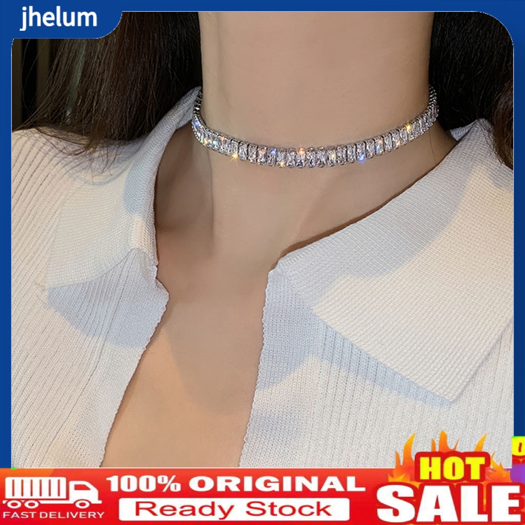 Vòng cổ choker đính đá zircon khối lập phương đơn giản có thể điều chỉnh