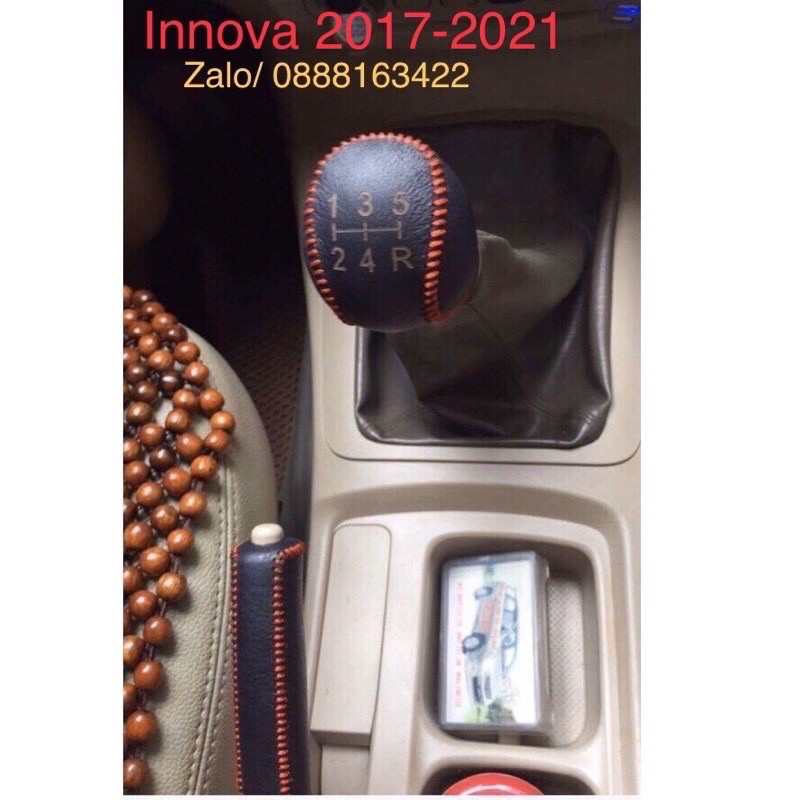 Bọc cần số xe Toyota Innova 2017-2021, bọc phanh tay xe ô tô Toyota Innova 2017-2021 Số sàn MT da bò giá xưởng