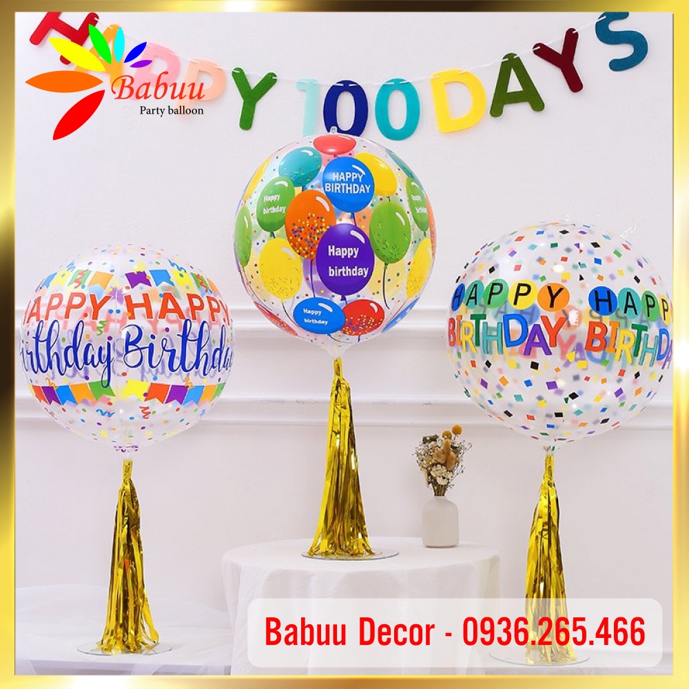 Bóng 4D in chữ Happy Birthday