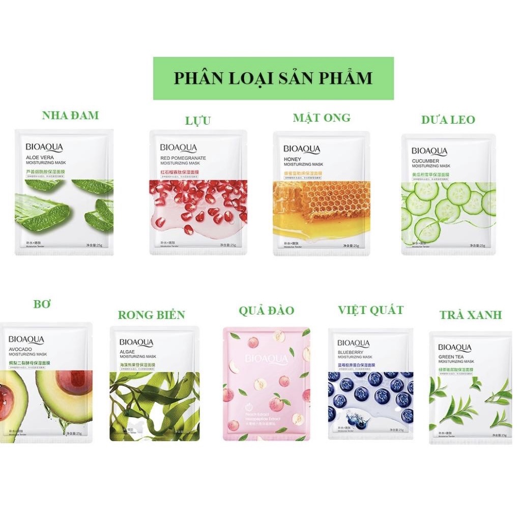 Mặt nạ giấy BIOAQUA Hương Trái Cây tự nhiên cao cấp chính hãng dưỡng trắng cấp ẩm cho da