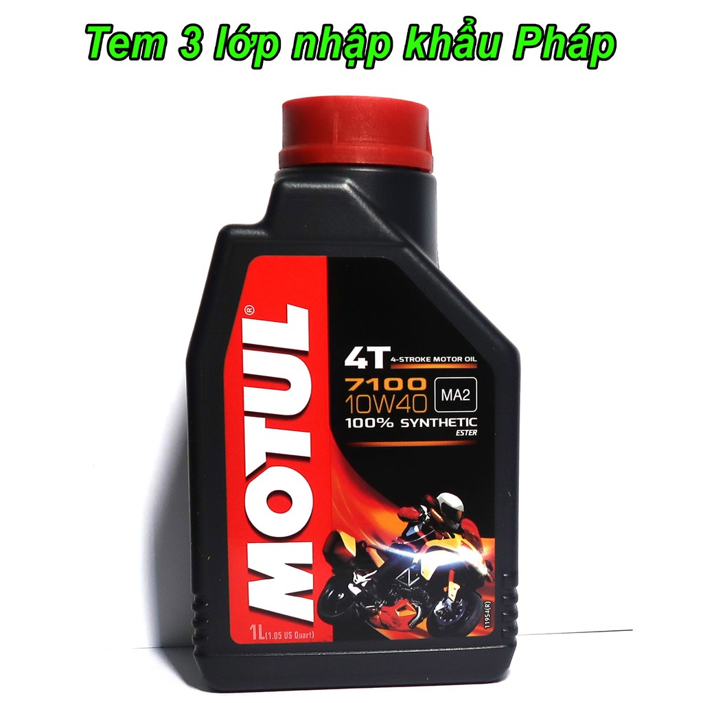 Nhớt Motul 7100 10W40 Tem 3 Lớp Nhập Khẩu Pháp Cho Xe Côn Tay Cao Cấp