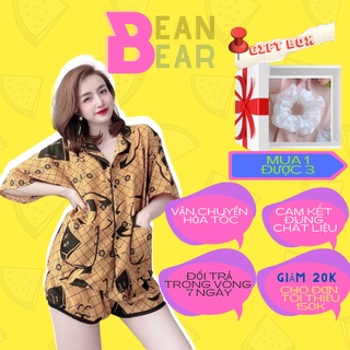 -Đồ pijama nữ,đồ pijama ngắn chất kate lụa cánh dơi Bean&Bear.Store freesize từ 40-57kg.