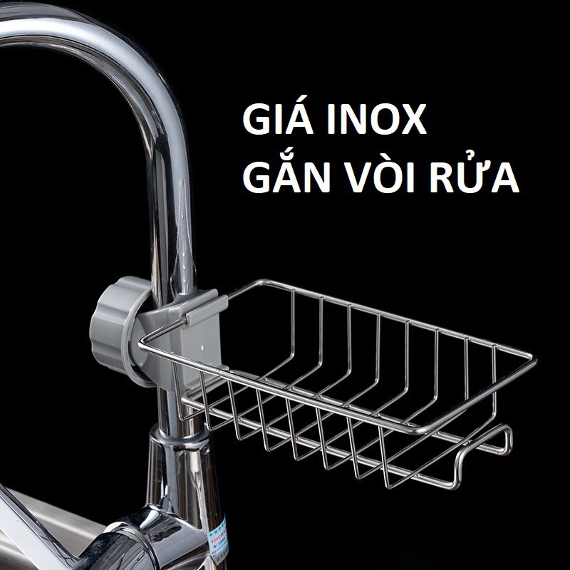 Giá Inox Gắn Vòi Nước Cho Khu Bếp, Giá Để Đồ Như Giẻ Rửa Bát, Chén Đĩa và Miếng Cọ Nồi, Xoong, Kingler 4008