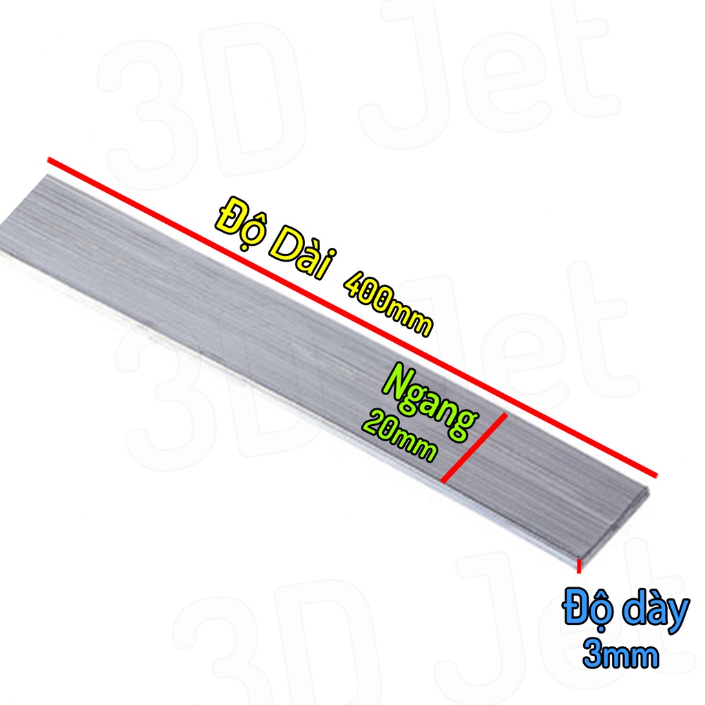 Thanh Nhôm cứng ngang 4cm Dài 40cm Dày 3mm, thanh la nhôm, nhôm tấm