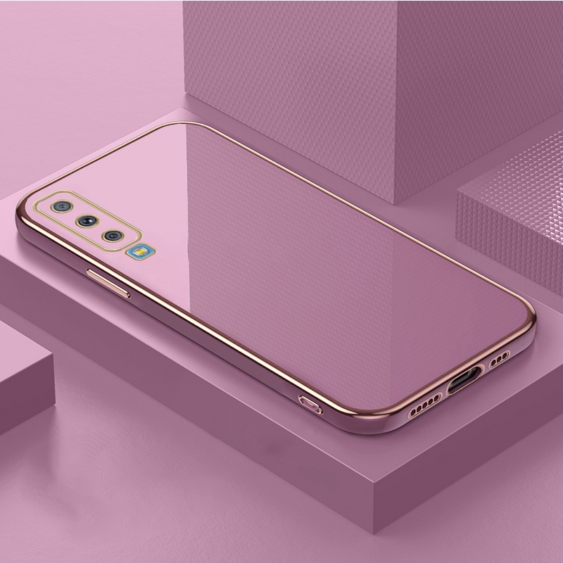 Ốp Điện Thoại Silicon Mềm Mạ Viền Nhiều Màu Cho Samsung Galaxy A7 2018 A750 A750F A750G SM-A750FN