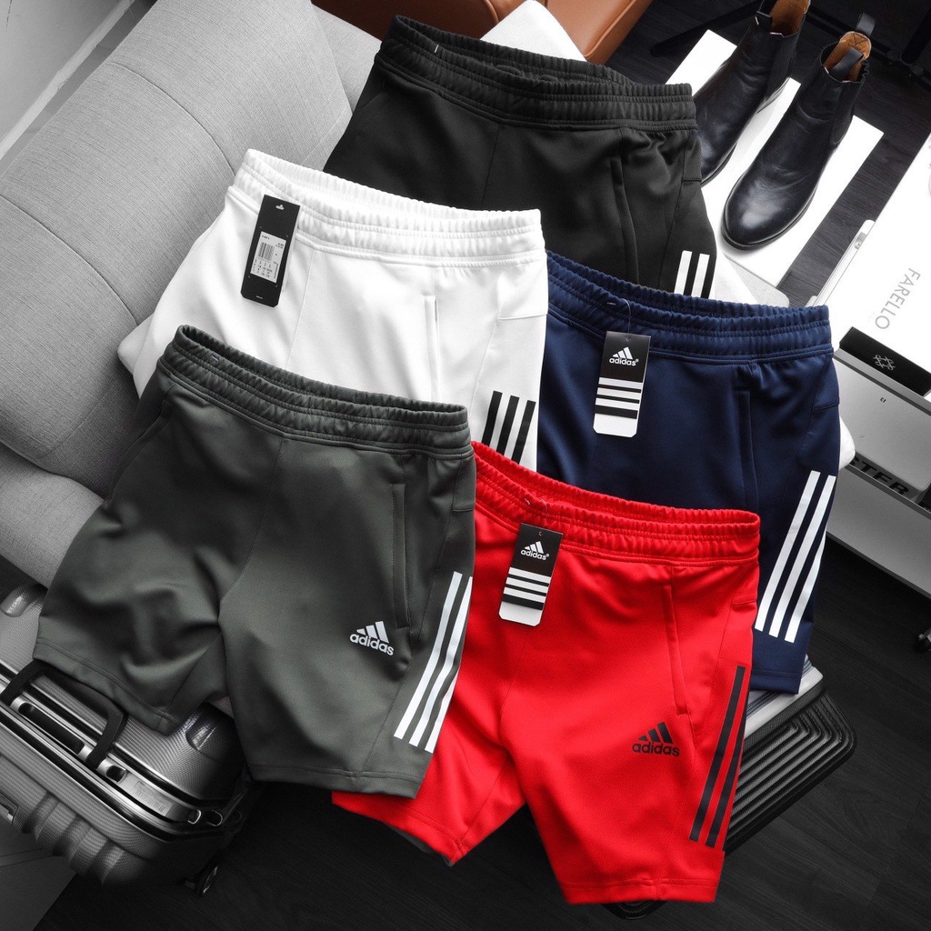 QUẦN SHORT THỂ THAO ADIDAS 4 Màu dây rút vải thun 2 da 3 túi khóa cạp chun , hàng xuất xịn