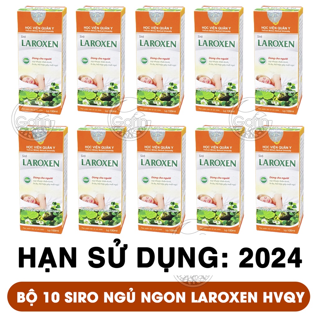 Bộ 10 hộp siro thảo dược laroxen Học Viện Quân Y 100ml x10 ngủ ngon và ngủ sâu giấc hơn Mỹ Phẩm Sỉ Emer
