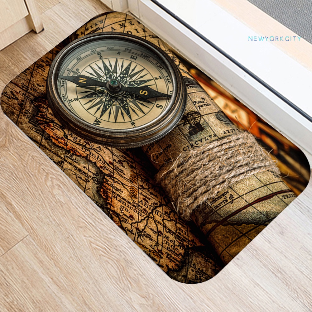 Thảm Lót Sàn Mềm Mại Chống Trượt Hình La Bàn Độc Đáo