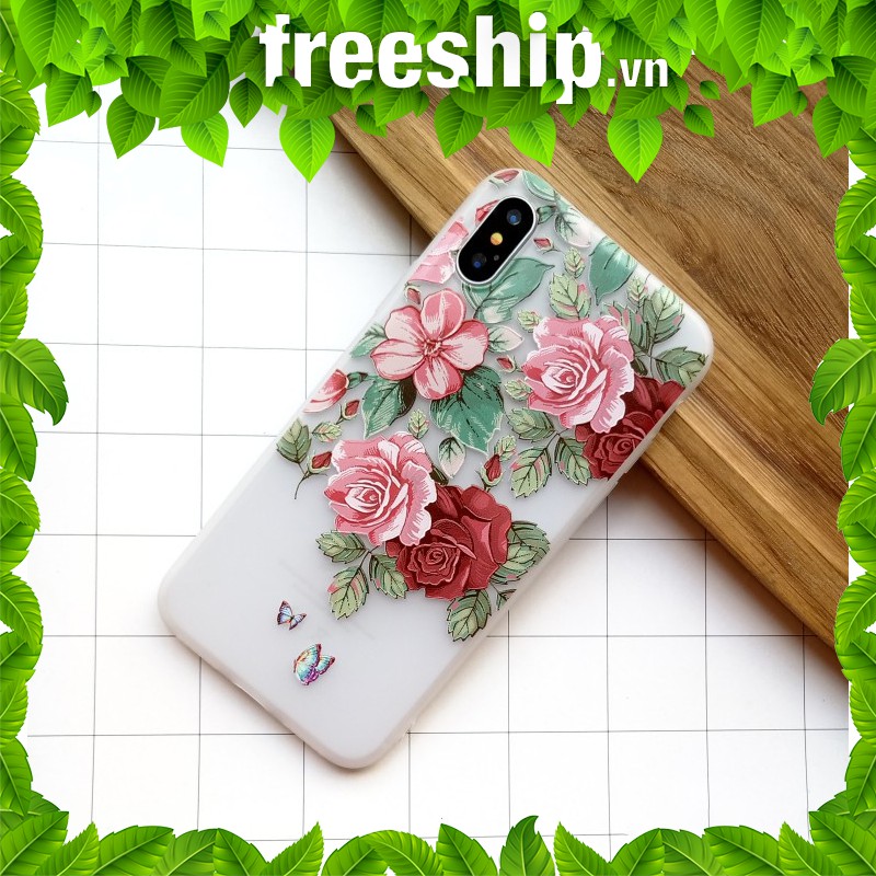 Ốp dẻo iPhone hoạ tiết hoa cổ điển cho iphone 6 6s 7 8 plus x xs xr xs max a38a