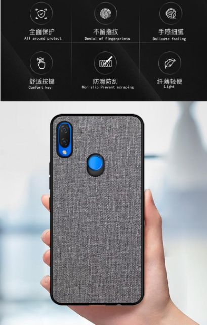 Ốp lưng Huawei Nova 3i vân vải Jean chống mồ hôi vân tay