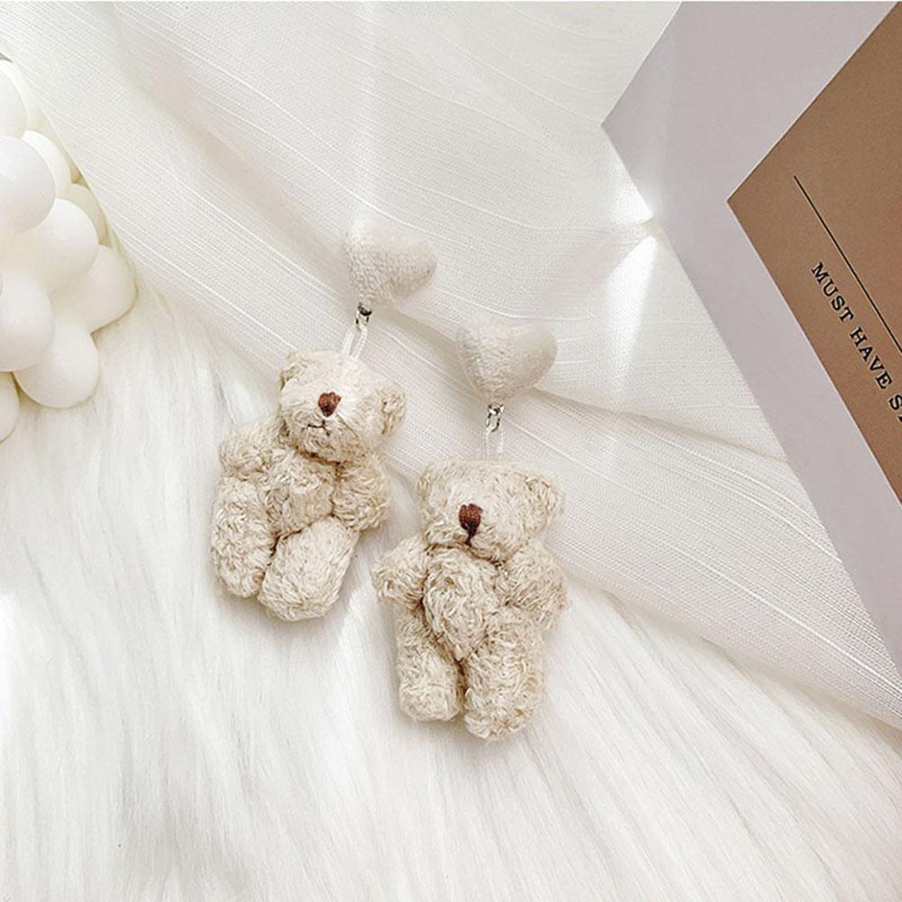 Bông Tai Hình Gấu Teddy Phong Cách Vintage