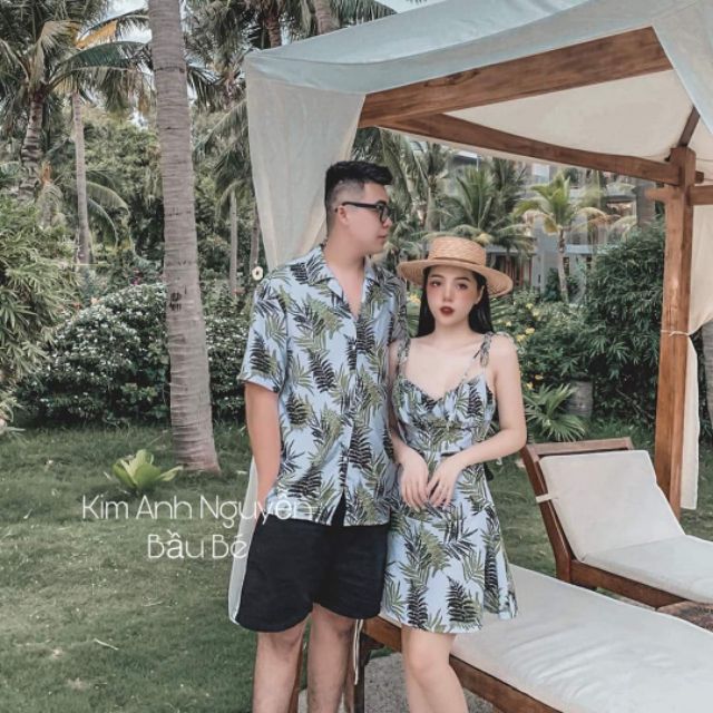 Set đôi đi biển, set hoa quả đi biển  chất đũi