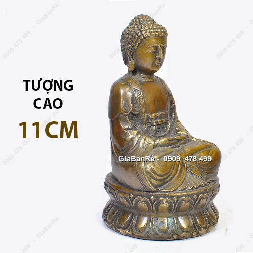 Tượng Đồng Đúc Giả Cổ Thích Ca Nhỏ Thiền - Cao 11cm - 6430